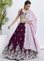 Poly Georgette Burgandy Party Wear Sequins Work Lehenga Choli